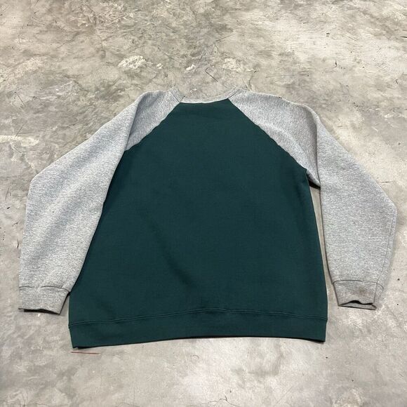 Vintage Wilson Athletic Crewneck Sweatshirt Forest Green Gold Mens L Made in USA - Picture 4 of 7